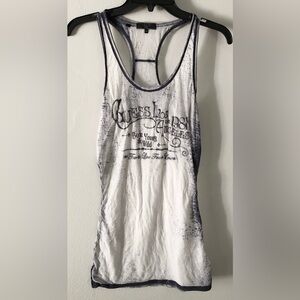 Y2K GUESS Burnout Graphic Racerback Tank Top